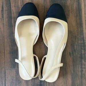 Black and Tan Slingback Shoes